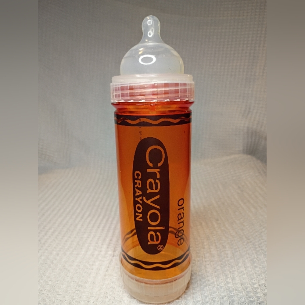 RARE Vintage Crayola Crayon Orange Crayon-Inspired Baby Bottle 8 Oz Drop-in